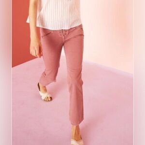 Ulla Johnson PATRIA Mauve 100% Cotton Lace Up Cropped Ankle Casual Pants